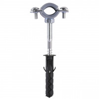 Хомут в зборi CR 3/8″ (16-19мм) з гвинтом-шурупом 8*80 та дюбелем в уп., сірий (000018410)