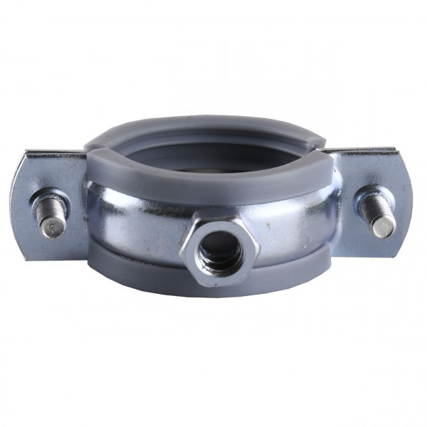 Хомут в зборi CR 1″ (32-37мм) з гвинтом-шурупом 8*80 та дюбелем в уп., сірий (000006304)