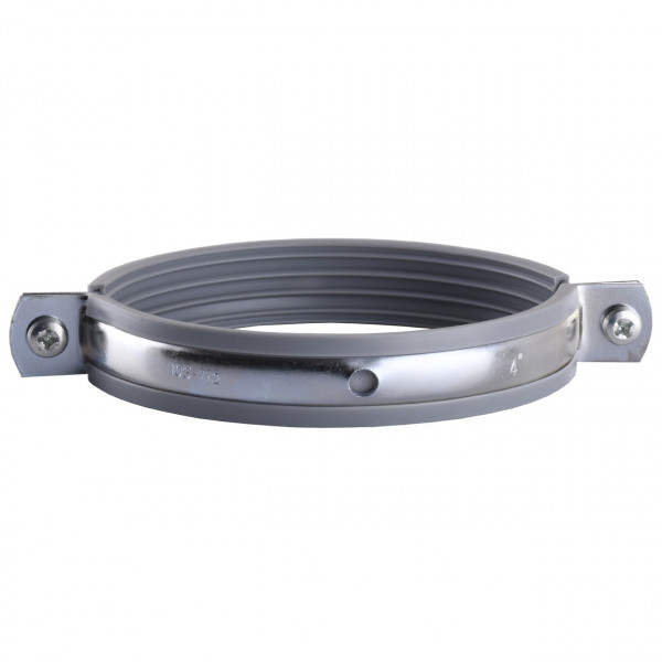 Хомут в зборi CR 4″ (105-112мм) з гвинтом-шурупом 8*100 та дюбелем в уп., сірий (000006308)