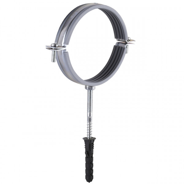 Хомут в зборi CR 4″ (105-112мм) з гвинтом-шурупом 8*100 та дюбелем в уп., сірий (000006308)