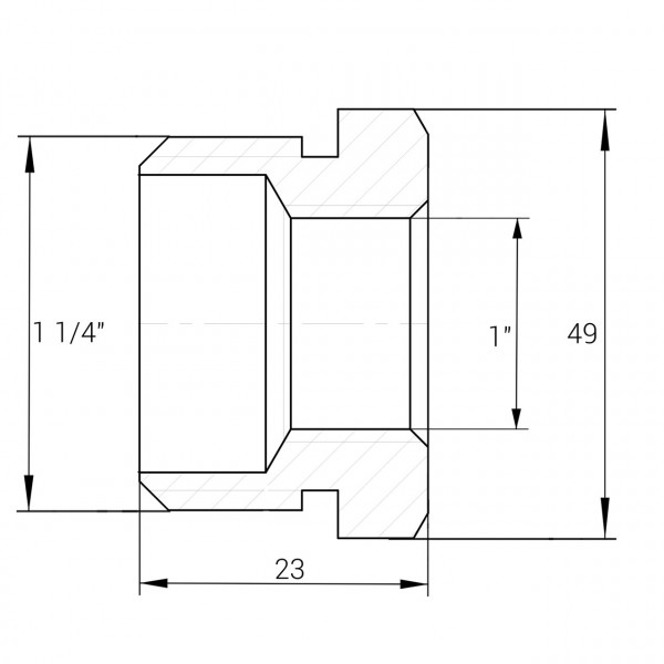 Футорка латунна 1 1/4″ЗР х 1″ВР штампована А0712А VA (000010738)
