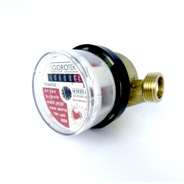 Лічильник гарячої води Gidrotek E-T 1,6U 1/2″ зі штуцером (110мм) (000003371)