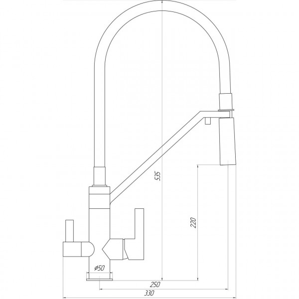 Змішувач для кухні під осмос TOPAZ ZARA TZ 8812-H24-S (000014756)