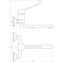 Змішувач для кухні Globus Lux CLINIC GLCA-1044 зі стіни L250мм Ліктьовий D40 (000001684)