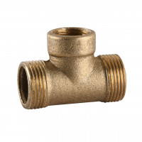 Трійник редукційний латунний 3/4″ЗР х 1/2″ВР х 3/4″ЗР ливарний посилений 664Б (000011657)