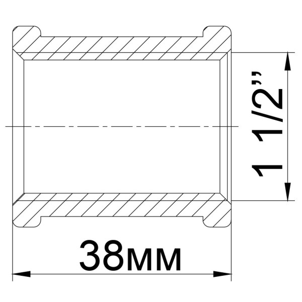 Муфта латунна 1 1/2″ВР х 1 1/2″ВР ливарна 306-1Б (000011754)