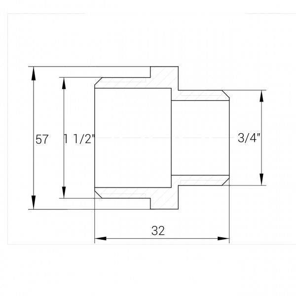Ніпель редукційний латунний 1 1/2″ЗР х 3/4″ЗР штампований А0510А VA (000011839)