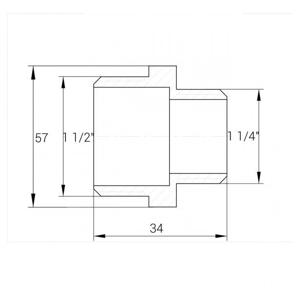 Ніпель редукційний латунний 1 1/2″ЗР х 1 1/4″ЗР штампований А0522А VA (000010734)