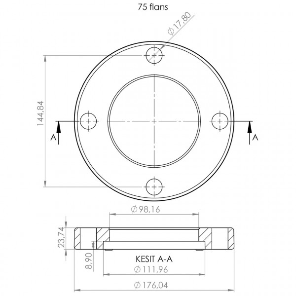Фланцевий комплект Kalde(фланець+бурт)PPR 75 58050 (000016929)