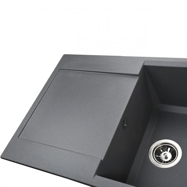 Гранітна мийка Globus Lux KOMO сірий металік 790х500мм-А0003 (000021039)