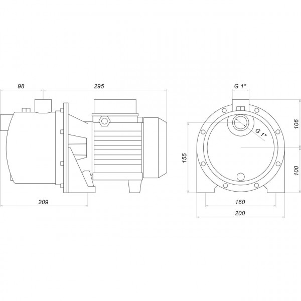 Насос центробежный M-94-N PL нерж. 0,37 кВт SAER (3 м3/ч, 39 м) (000015652)