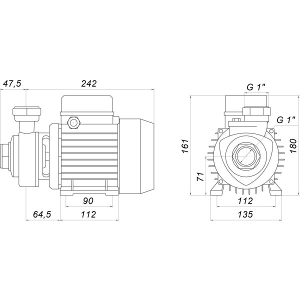 Насос вихровий KF-4 0,75 кВт SAER (3,0 м3/год,76 м) однофазний (000018999)