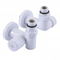 Набор Кран вентильный угловой с американкой SOLOMON LUX 1/2″ WHITE 7777 TEN (2шт.) (000020287)