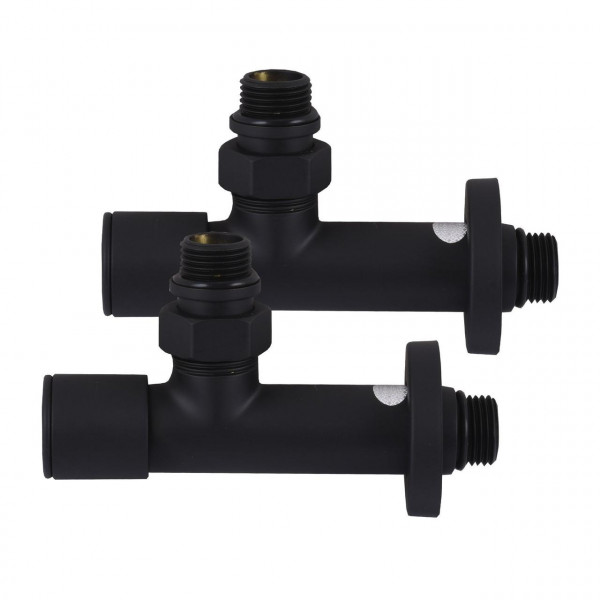 Набір Кран вентильний кутовий з американкою SOLOMON LUX 1/2″ 7777 (2шт.) BLACK (000020284)