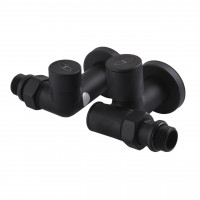 Набор Кран вентильный угловой с американкой SOLOMON LUX 1/2″ 7777 TEN (2шт.) BLACK (000020286)