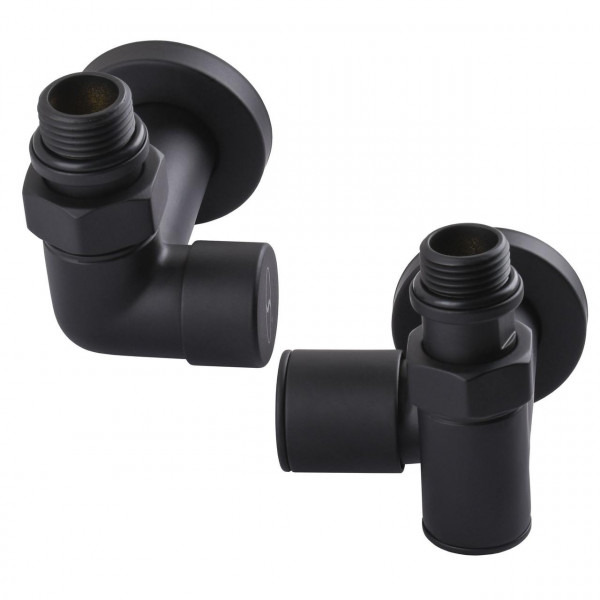 Набор Кран вентильный угловой с американкой SOLOMON LUX 1/2″ 7777 TEN (2шт.) BLACK (000020286)