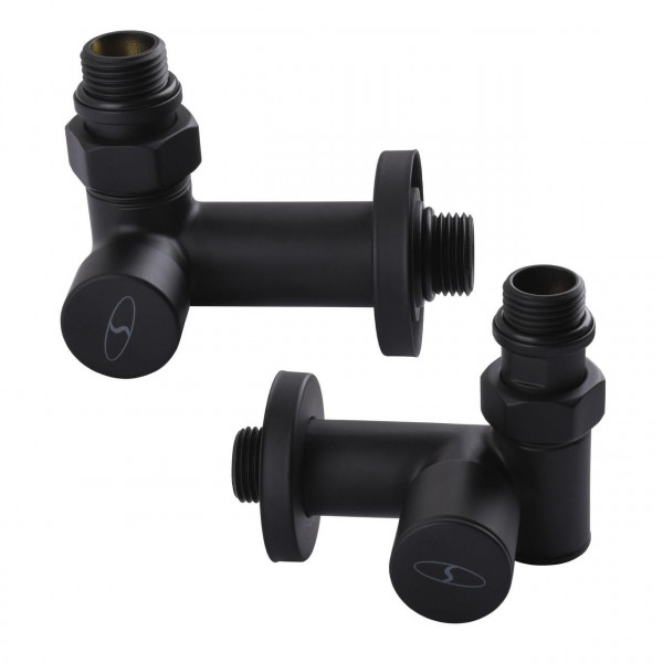 Набор Кран вентильный угловой с американкой SOLOMON LUX 1/2″ 7777 TEN (2шт.) BLACK (000020286)