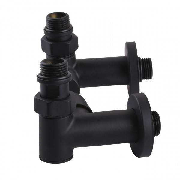 Набор Кран вентильный угловой с американкой SOLOMON LUX 1/2″ 7777 TEN (2шт.) BLACK (000020286)