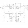 Набор Кран вентильный угловой с американкой SOLOMON LUX 1/2″ 7777 TEN (2шт.) BLACK (000020286)