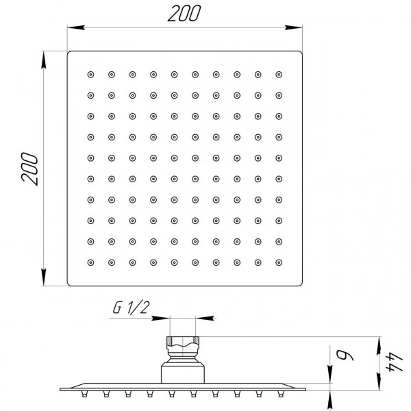 Душевая лейка Globus Lux ST-0200-Q (000018560)