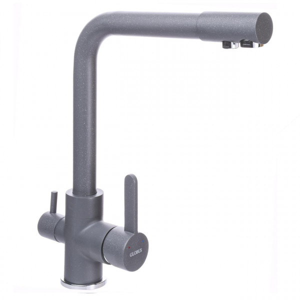 Смеситель для кухни под осмос Globus Lux LAZER GLLR-0444-3-TITANIUM (000019236)