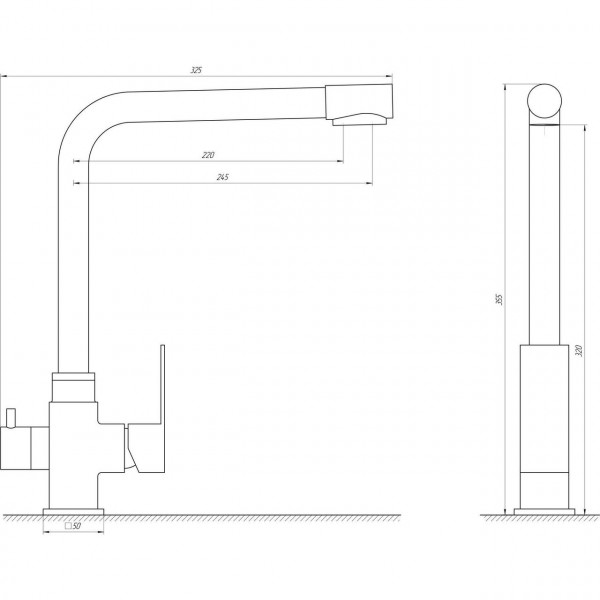 Смеситель для кухни под осмос MixMIRA ALPEN MS-0110-BB (000019176)