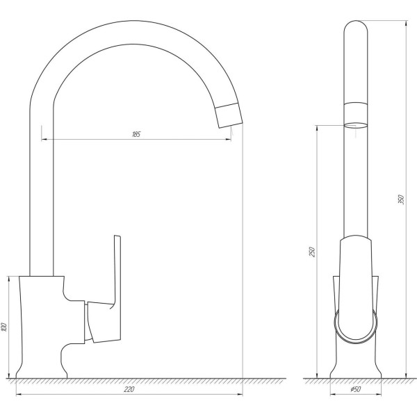 Смеситель для кухни Globus Lux Laguna GLA-0203SL-10-BB (000021859)