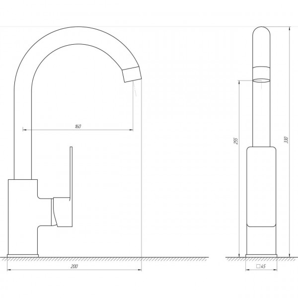 Смеситель для кухни DOMINO MALIBU DMM-203L-Black (000021863)