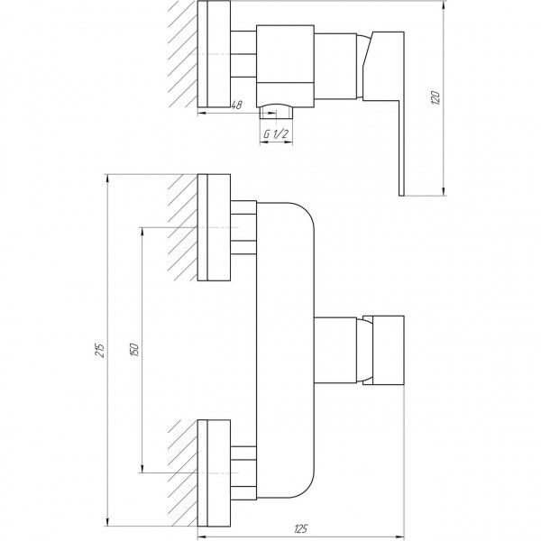 Смеситель для душа Globus Lux Milano GLM-0105N (000014941)