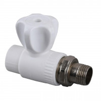 Вентиль радіаторний прямий Kalde PPR ф20x1/2 (білий) 22000 (000017871)