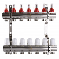 Коллектор с расходомерами, регуляторами и креплением ECO 001D 1″x7 (000010751)