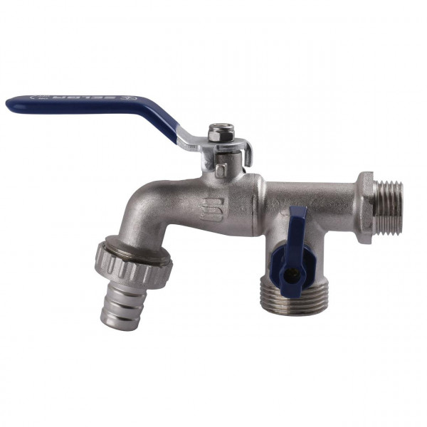 Кран SELBA кульовий для поливу подвійний 1/2″x3/4″x3/4″ SL4086 (000014655)