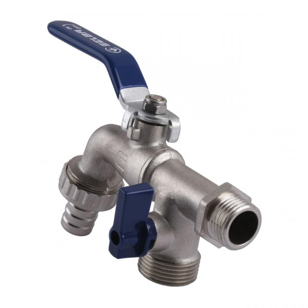 Кран SELBA кульовий для поливу подвійний 1/2″x3/4″x3/4″ SL4086 (000014655)