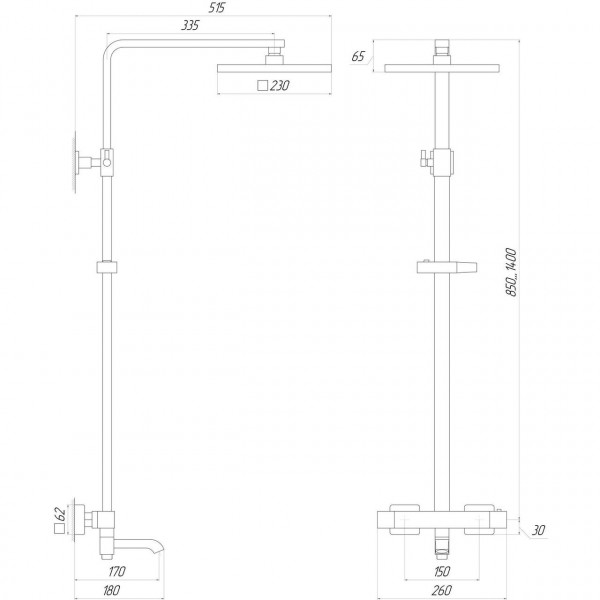 Душова система Globus Lux Termostatic Q VAN-GLQ-0041T (000020073)