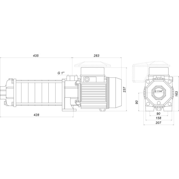 Насос відцентровий горизонтальний багатоступеневий OP-32/11 2.2 кВт SAER (8 м3/ч, 101 м) (000019025)