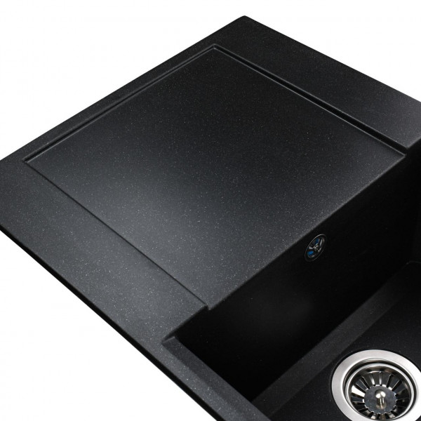 Гранітна мийка Globus Lux KOMO чорний металiк 790х500мм-А0001 (000021042)