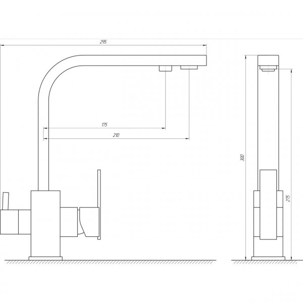 Змішувач для кухні під осмос Globus Lux LAZER GLLR-0111-11-GRAPHITE (000021916)