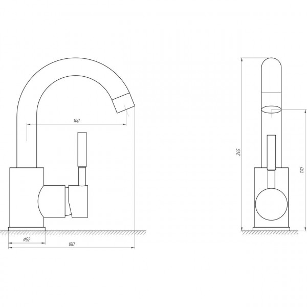 Змішувач для умивальника Globus Lux ALPEN SBT1-101S-BB (000021993)