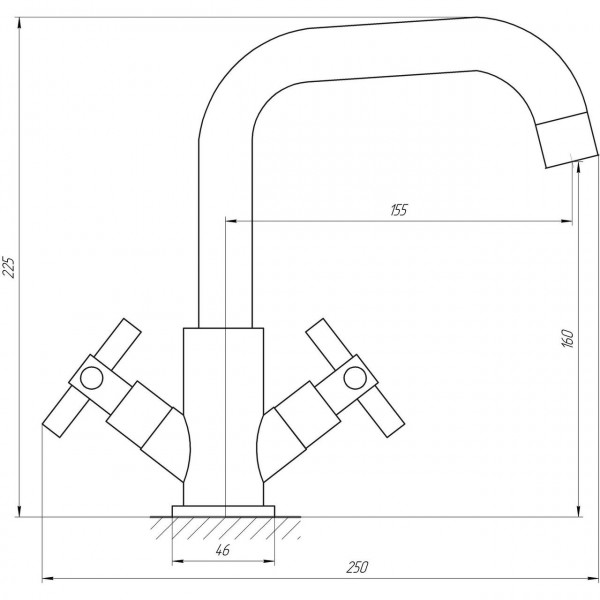 Змішувач для умивальника Globus Lux DUKAT SD4-101S (000022012)