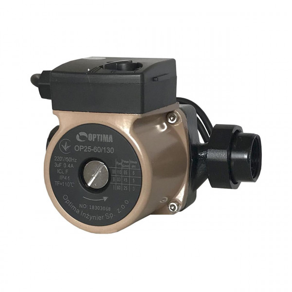 Насос циркуляційний Optima OP25-60 130мм + гайки, + кабель з вилкою (000008366)