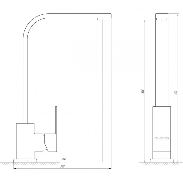 Змішувач для кухні Globus Lux SICILIA SBQ-203S-GRAY (000022216)