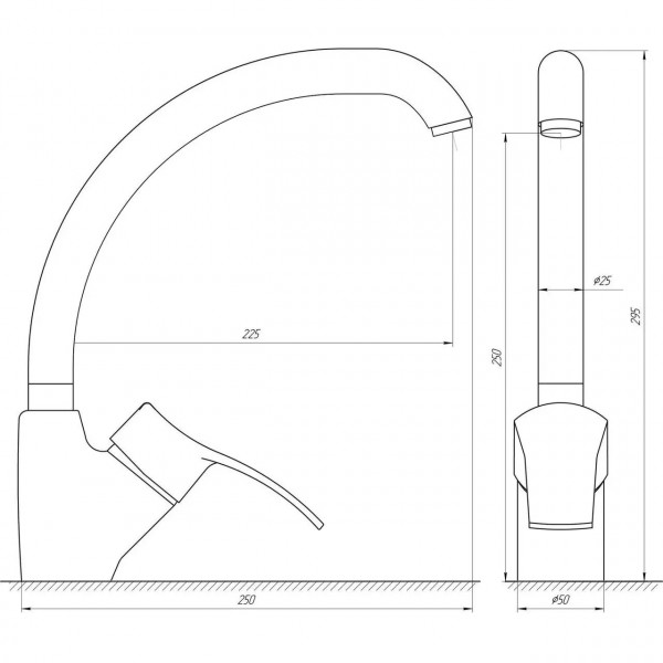 Смеситель для кухни Globus Lux QUEENSLAND GLQU-103S-BIG (000008757)