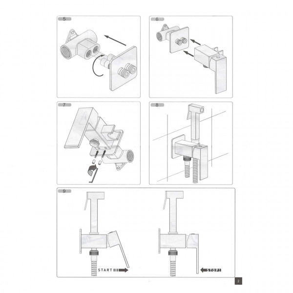Смеситель гигиенический TOPAZ BARTS TB 077106-H36 (000016129)