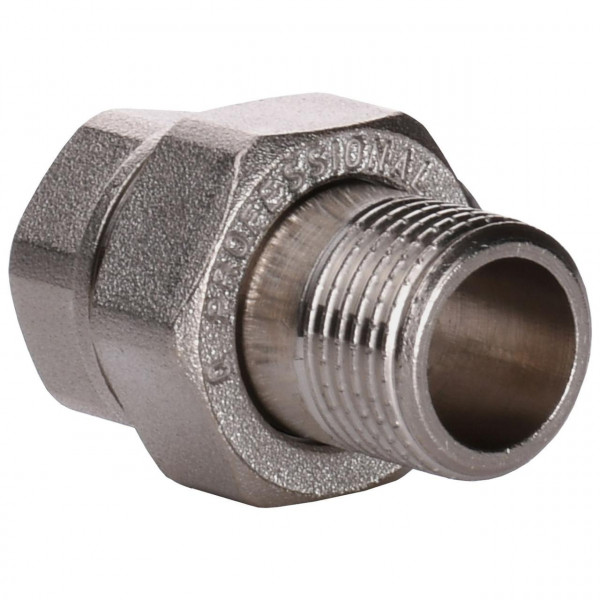 Сгон-американка прямой PROFESSIONAL 1 1/2″ НИКЕЛЬ QP160 (000005131)