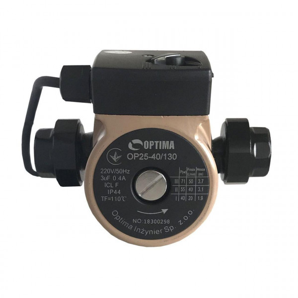 Насос циркуляційний Optima OP25-40 130мм + гайки, + кабель з вилкою (000008365)
