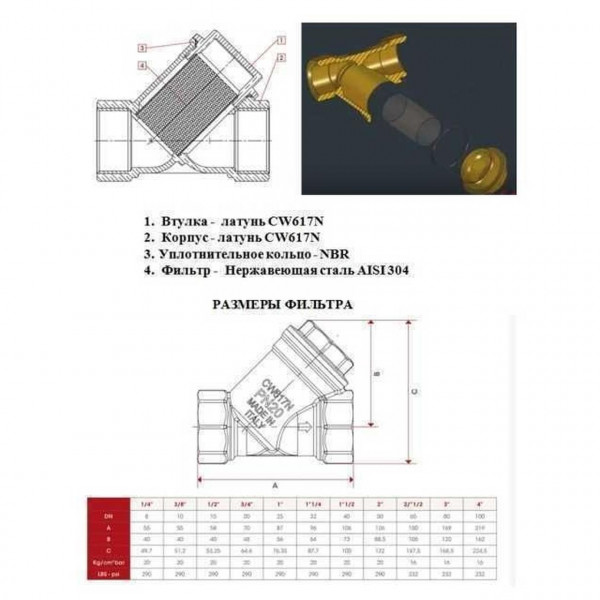 Фільтр грубого очищення ITAP 1 1/4″ 192 (000002377)
