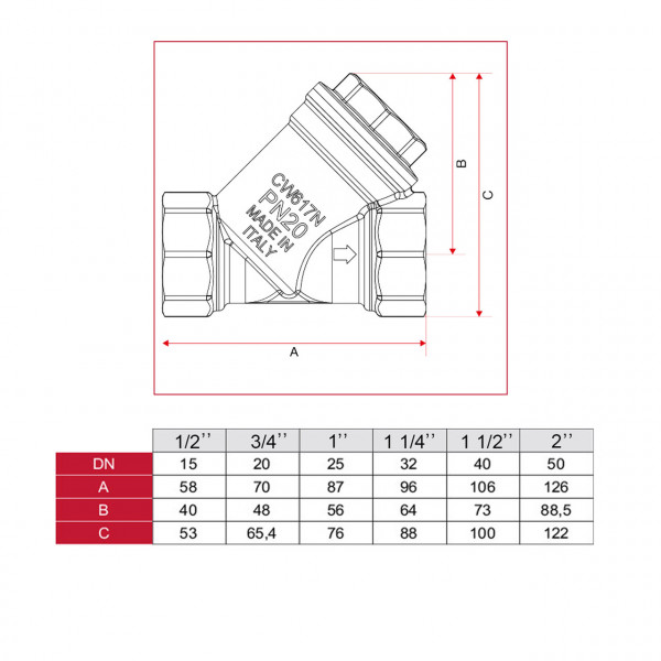 Фільтр грубого очищення ITAP 1 1/4″ 192 (000002377)