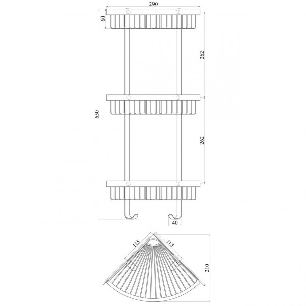Поличка кутова TOPAZ 4115-3 (000021260)