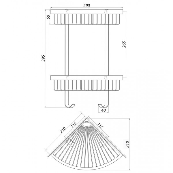Полка угловая TOPAZ 4115-2 (000021259)