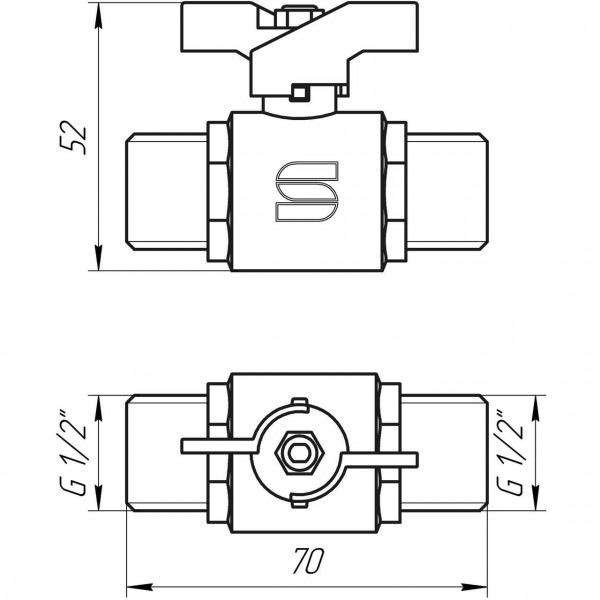 Кран кульовий прямий SELBA 1/2″ ЗЗ КБ SL1503 (000009624)